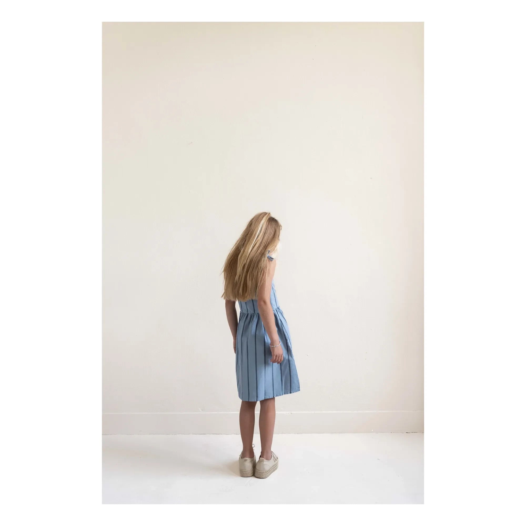 Jenest - Vestido Bonne de algodón orgánico a rayas | Azul claro