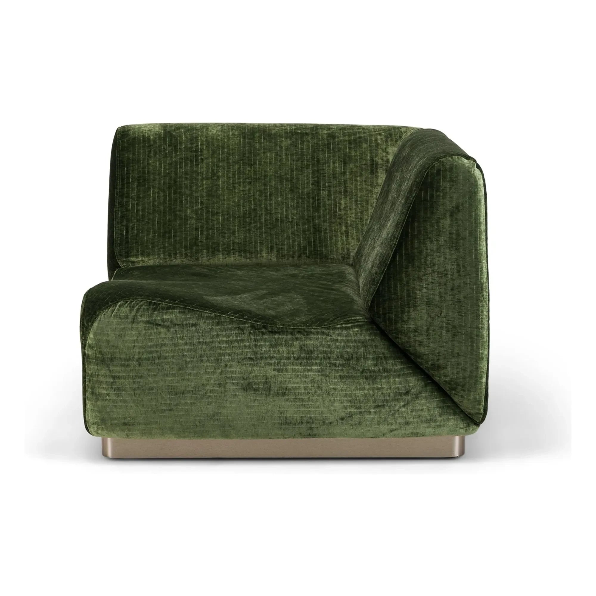 The Socialite Family - Módulo de esquina de terciopelo de alto brillo Rotondo | Verde oliva