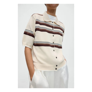 Cordera - Polo de algodón a rayas | Beige