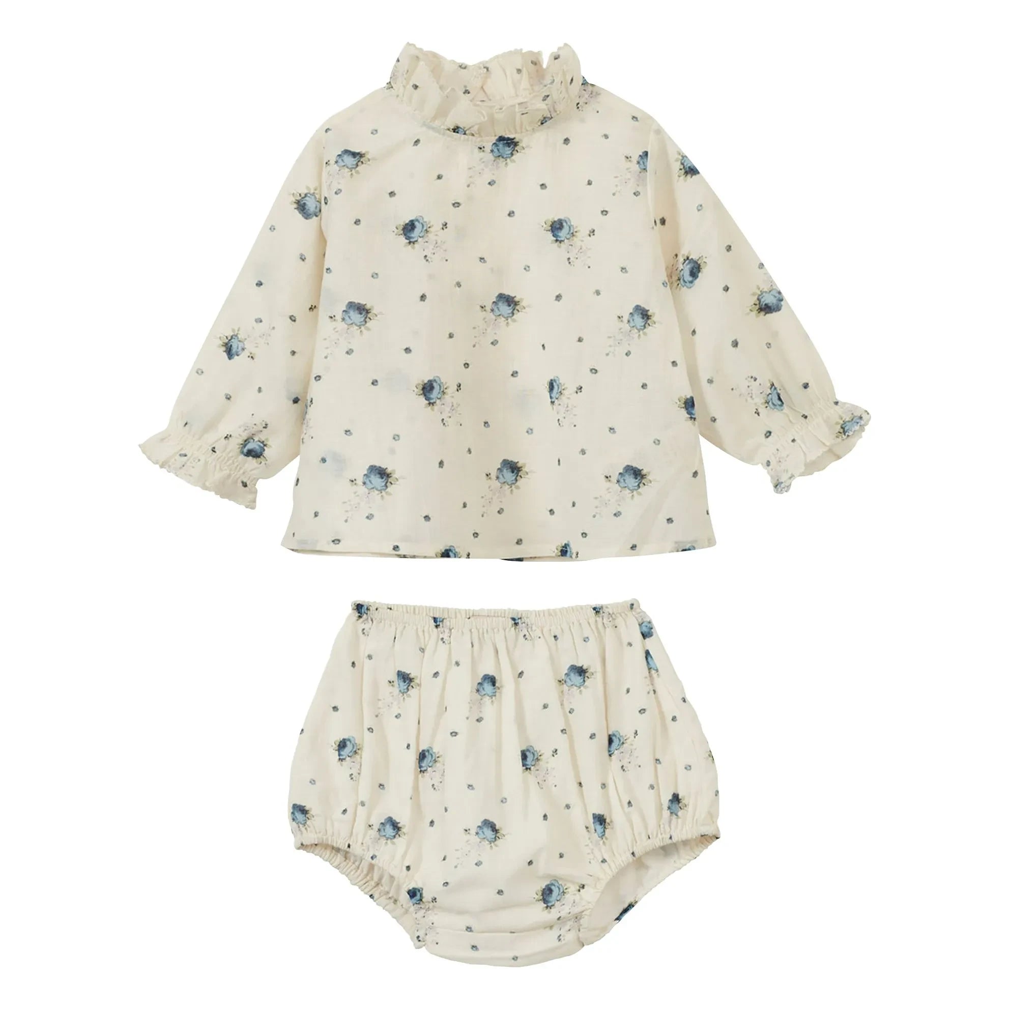 Caramel - Conjunto de blusa y pantalón corto Sana Fleurs | Crudo