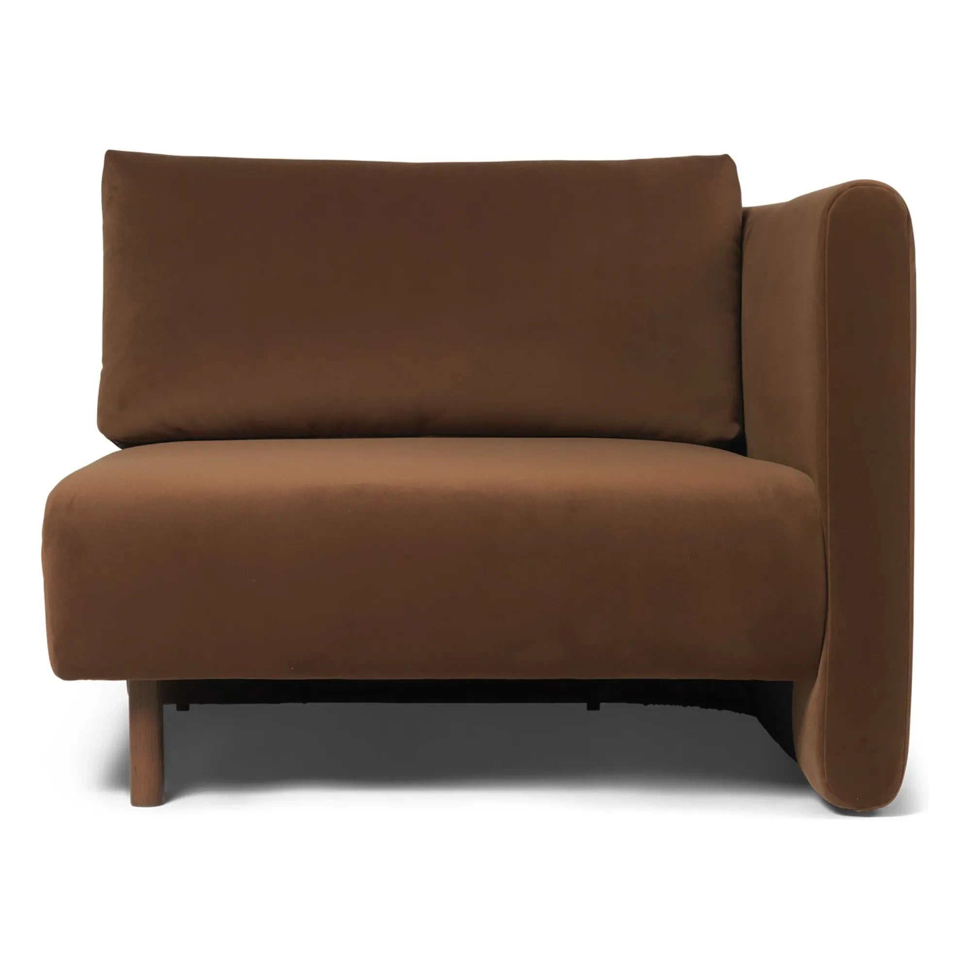 Ferm Living - Sofá modular Dase de terciopelo, módulo derecho | Marrón