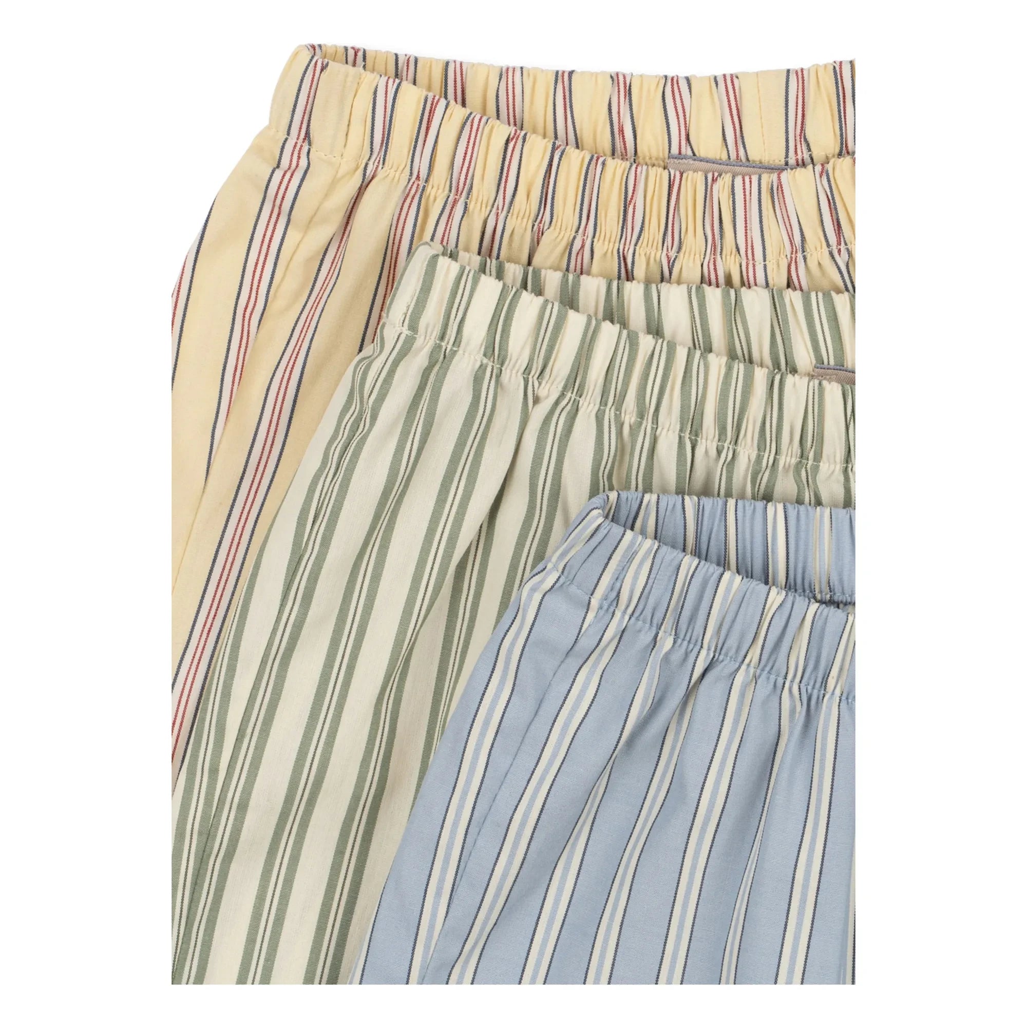 Konges Sløjd - Conjunto de 3 pantalones cortos de algodón orgánico a rayas Azur | Azul