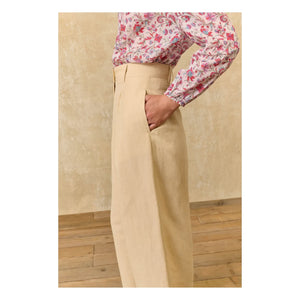 Louise Misha - Pantalones Federica de Lino y Algodón | Marfil