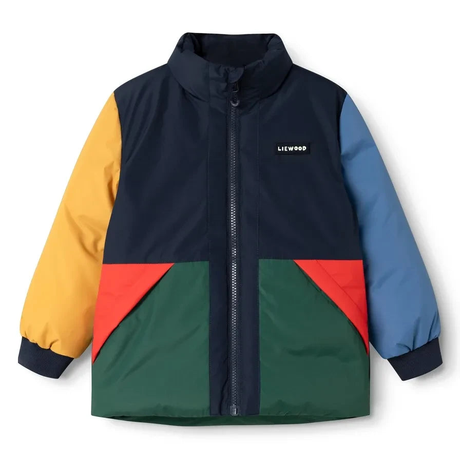 Liewood - Chaqueta Bran Colorblock fabricada con fibras recicladas | Azul marino