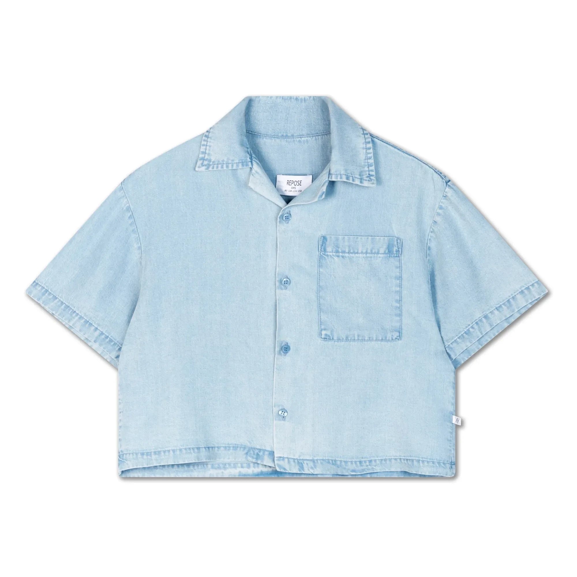 Repose AMS - Camisa corta de Tencel | Vaquero claro