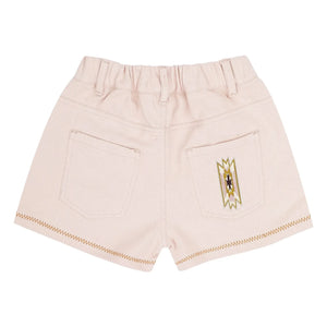 Jenest - Pantalón corto de sarga de algodón orgánico Lilou | Rosa pálido