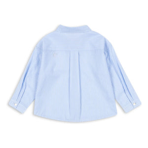 Konges Sløjd - Camisa de algodón orgánico a rayas Wes Lime | Azul