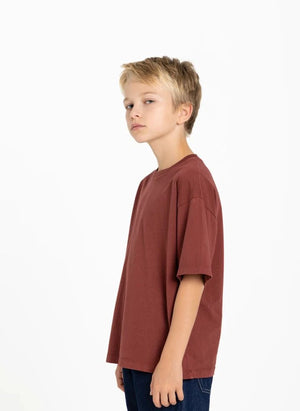 Smallable Kid - Camiseta de algodón orgánico Nils | Rojo ladrillo