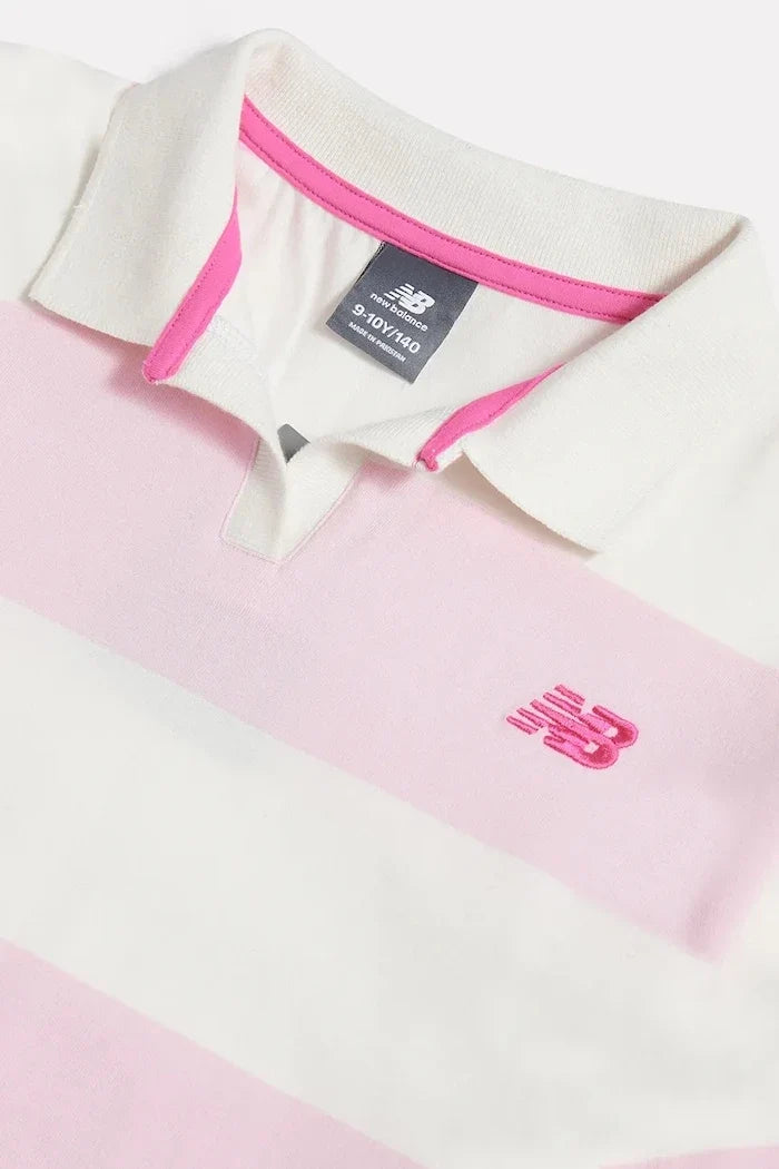 Camiseta New Balance de algodón con cuello para niños