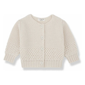 1+ in the family - Cárdigan de Lana Merino Malene Mini | Crudo