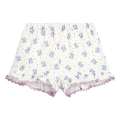 Louise Misha - Short con volantes y estampado floral Vallaloid | Crudo