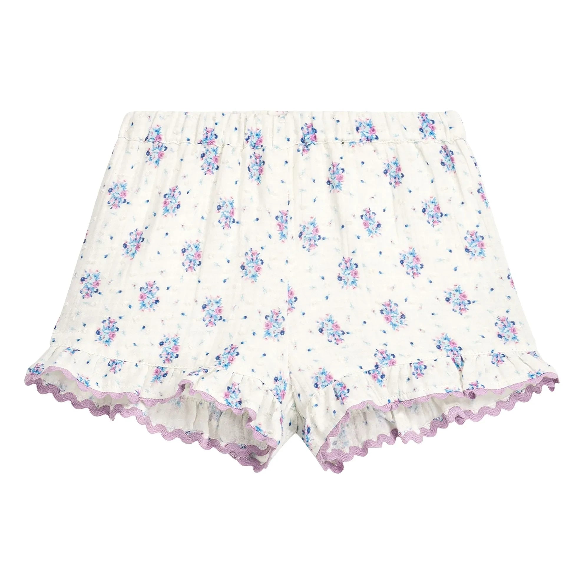 Louise Misha - Short con volantes y estampado floral Vallaloid | Crudo