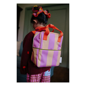 Sticky Lemon - Mochila a Rayas Pequeña | Rosa empolvado