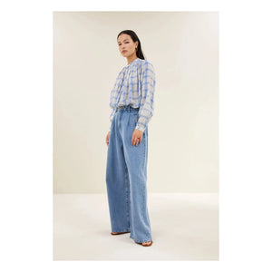 By Bar - Nyka Blusa de algodón | Azul
