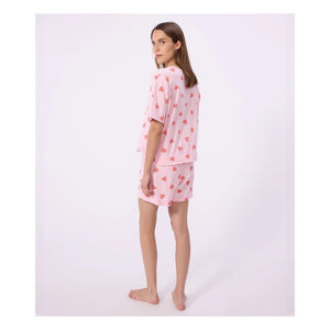 Petit Bateau - Pantalones cortos de pijama con corazones | Rosa