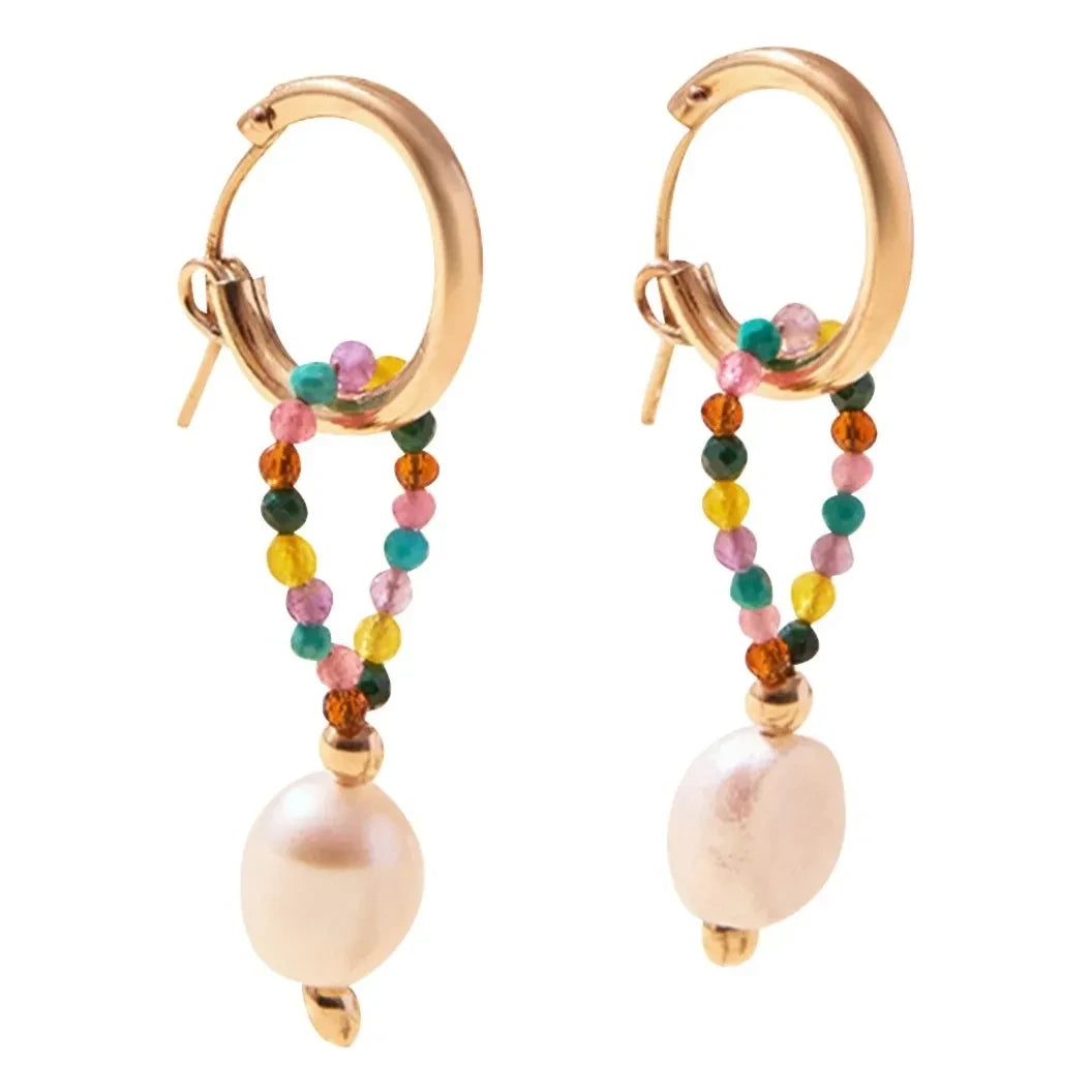 Camille Colette Studio - Pendientes de aro Maddie | Blanco