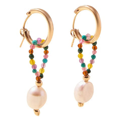 Camille Colette Studio - Pendientes de aro Maddie | Blanco