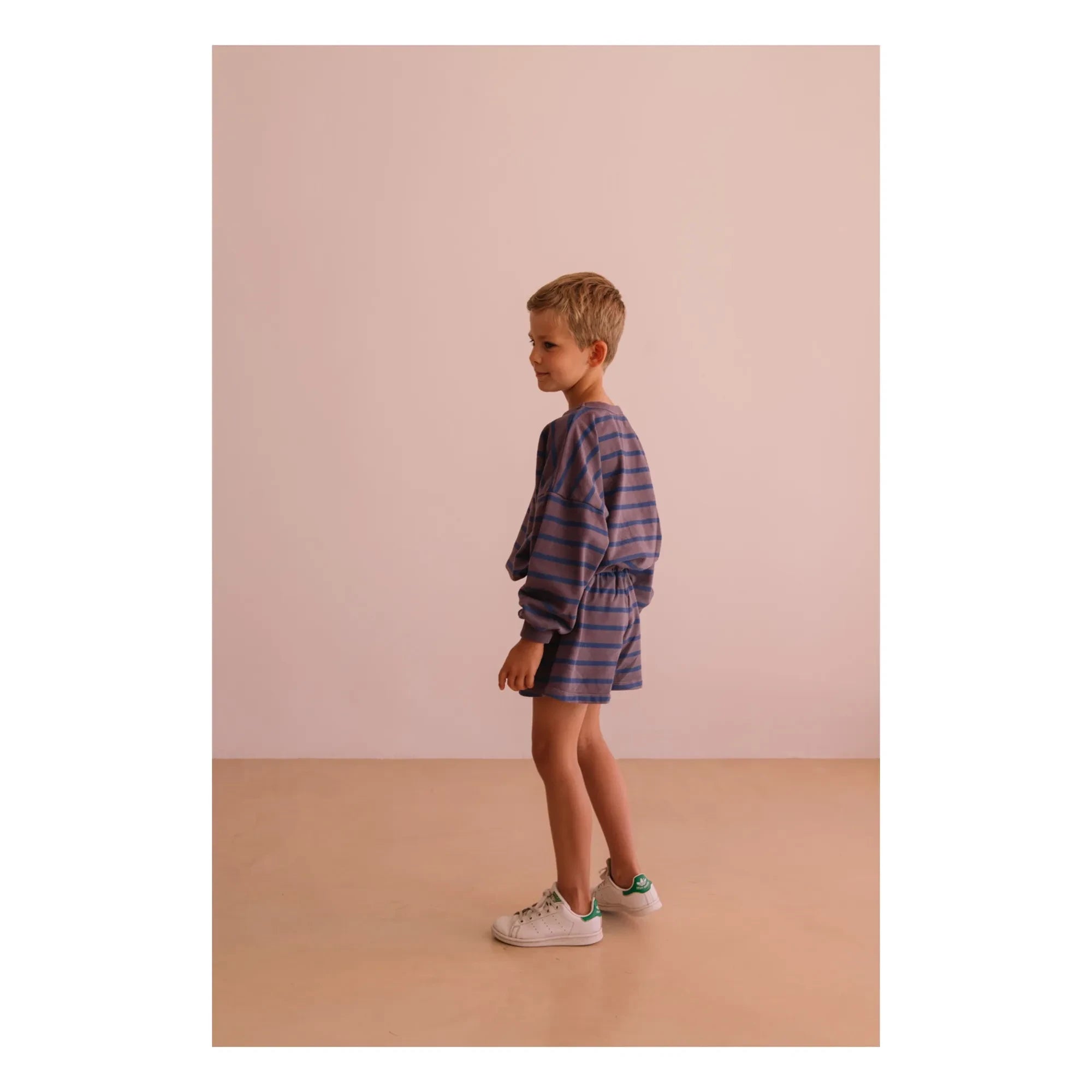 We Are Kids - Pantalón corto a rayas de algodón orgánico Marlow | Morado