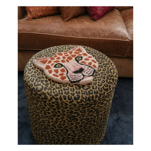Doing Goods - Pembe leopar kafa yün halı | Pembe