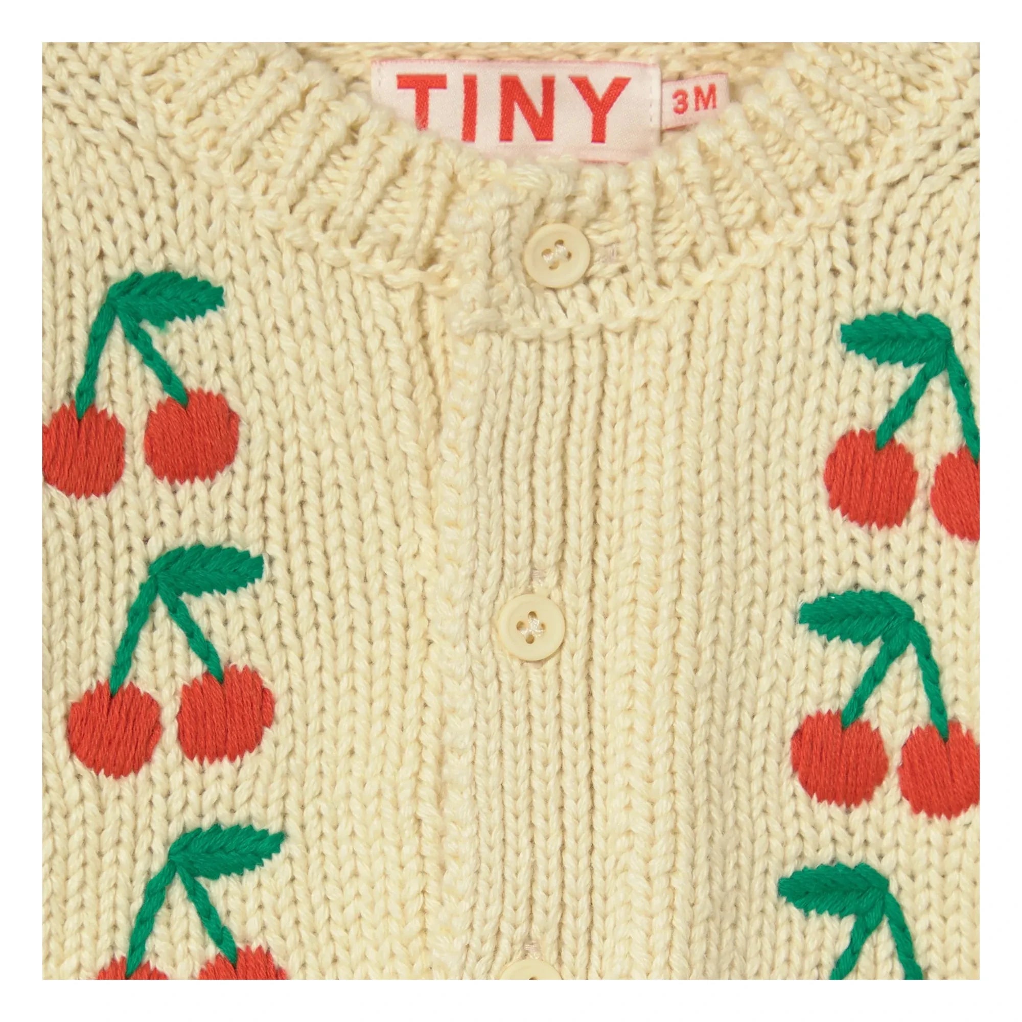 Tinycottons - Cárdigan Cerezas | Amarillo Pálido