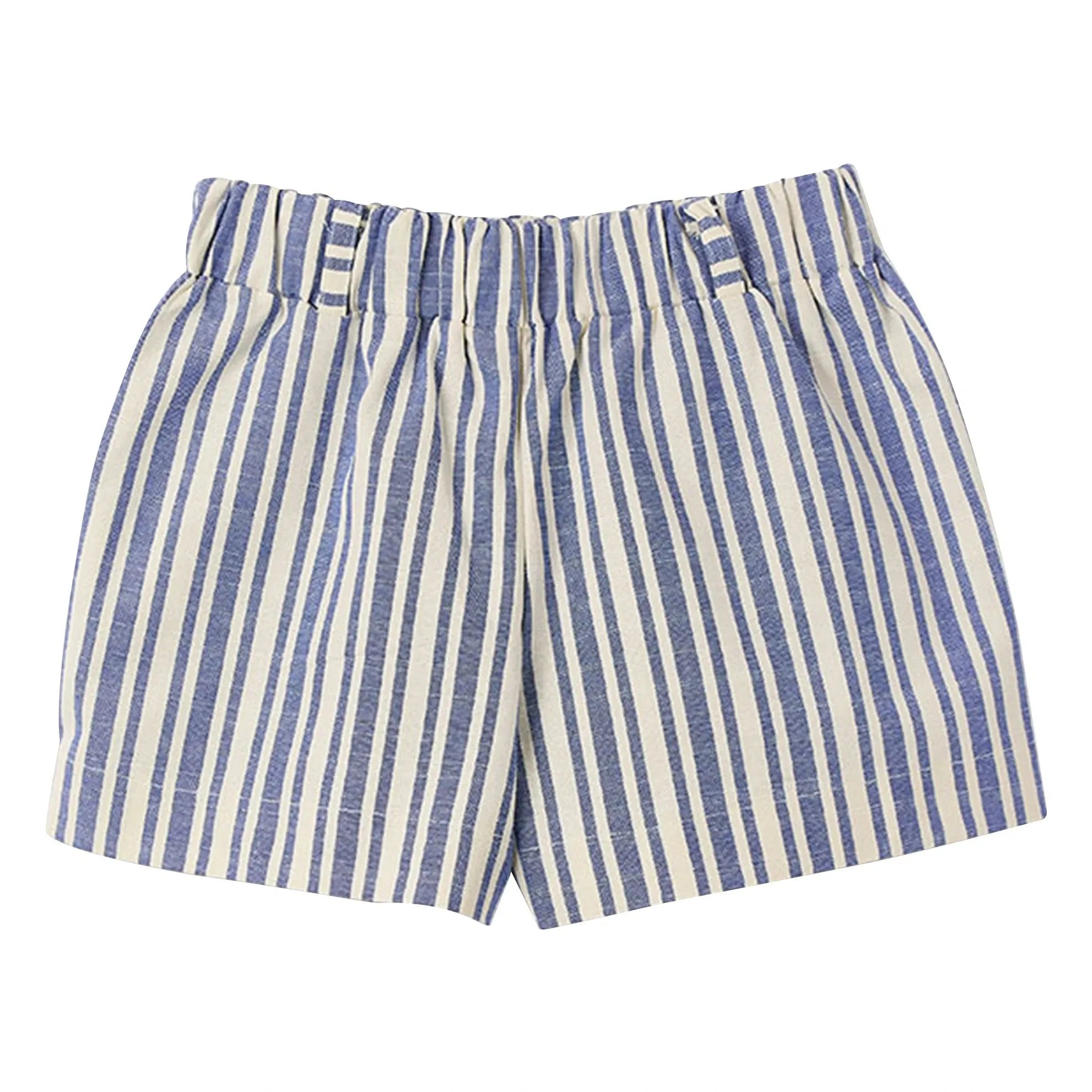Fabula - Pantalones Cortos Anchos de Rayas | Azul Claro