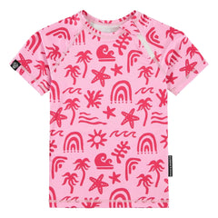 Beach & Bandits - Camiseta de protección UV Tropical Breeze con fibras recicladas | Rosa