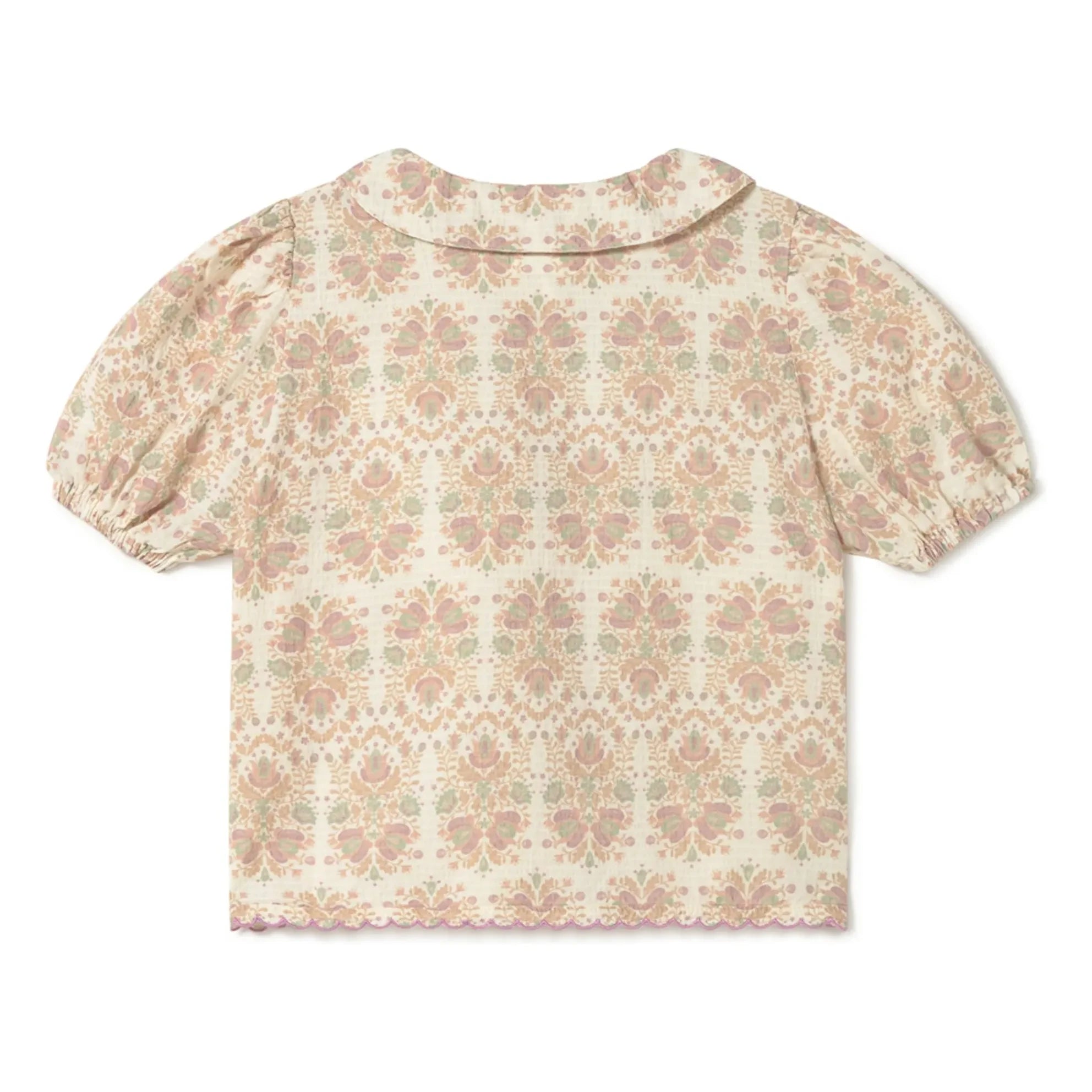 Coco au Lait - Blusa floral de algodón orgánico | Crudo