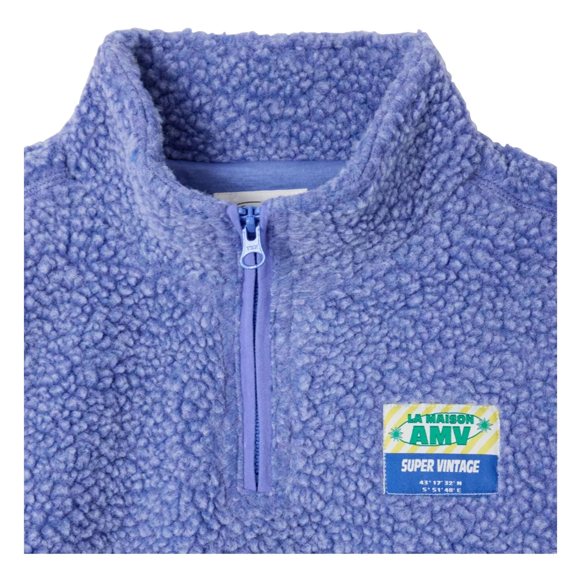American Vintage - Sudadera de media cremallera de sherpa de fibra reciclada Hoktown | Morado