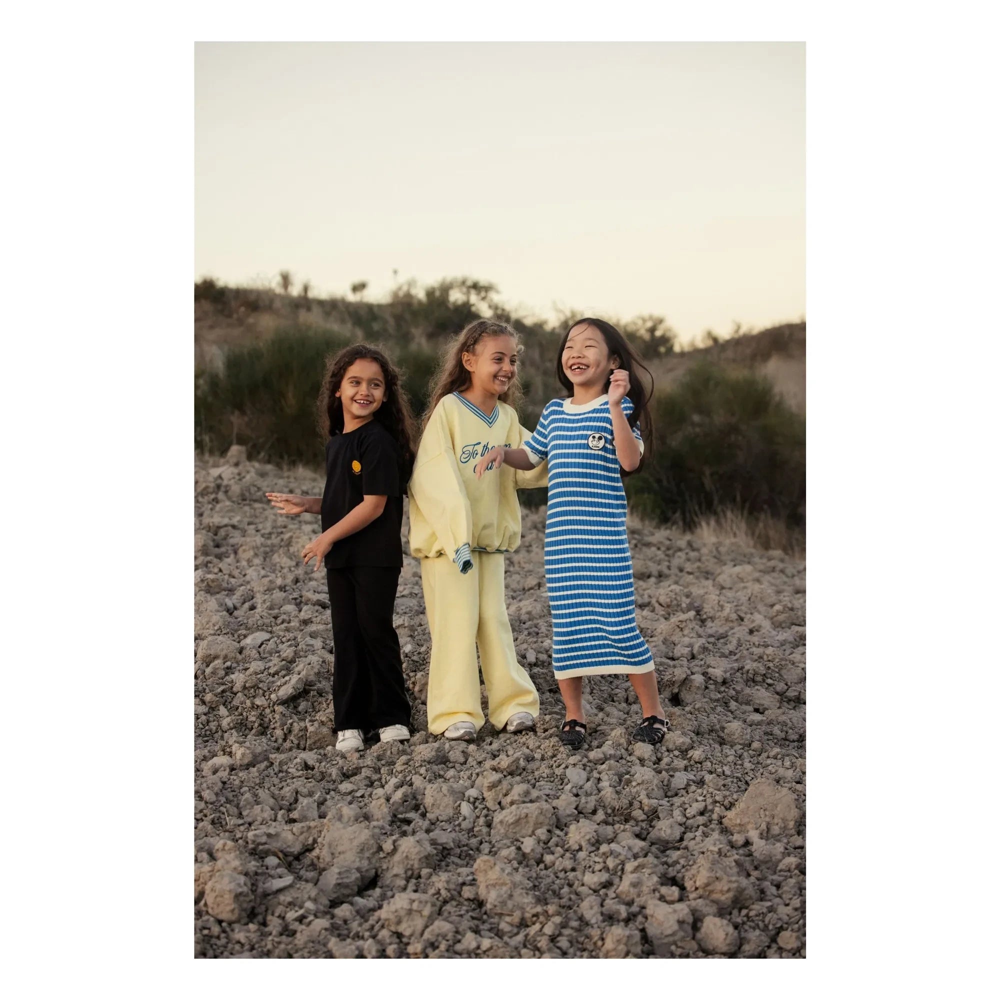 Mini Rodini - Vestido acanalado a rayas de algodón orgánico | Azul