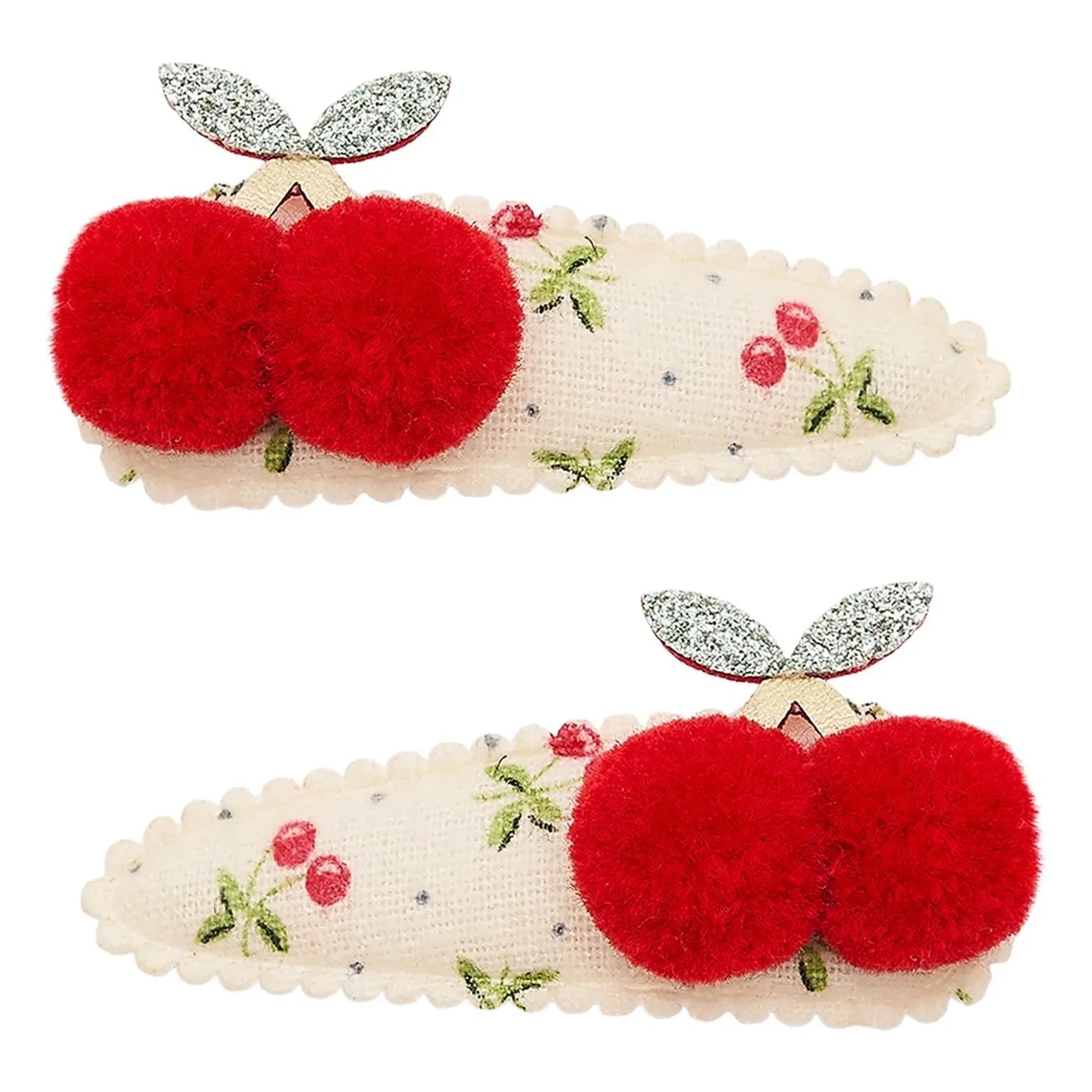 Mimi & Lula - Set de 2 horquillas de cereza con pompón | Rojo