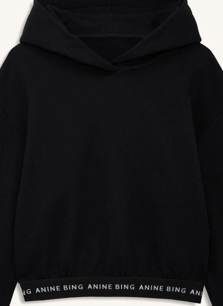 Anine Bing - Sudadera de algodón recortada Dany | Negro