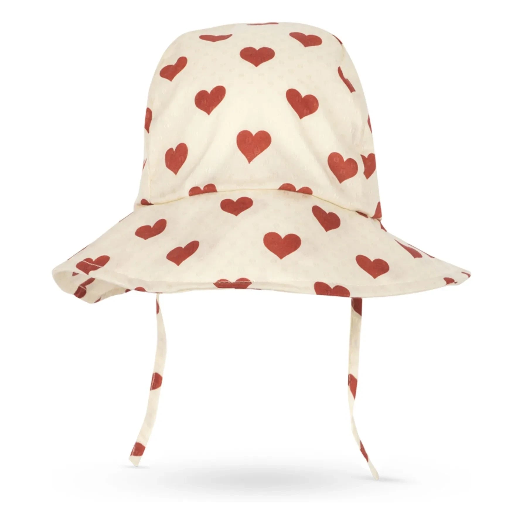 Konges Sløjd - Gorro de algodón orgánico con estampado de corazones Cianna | Crudo