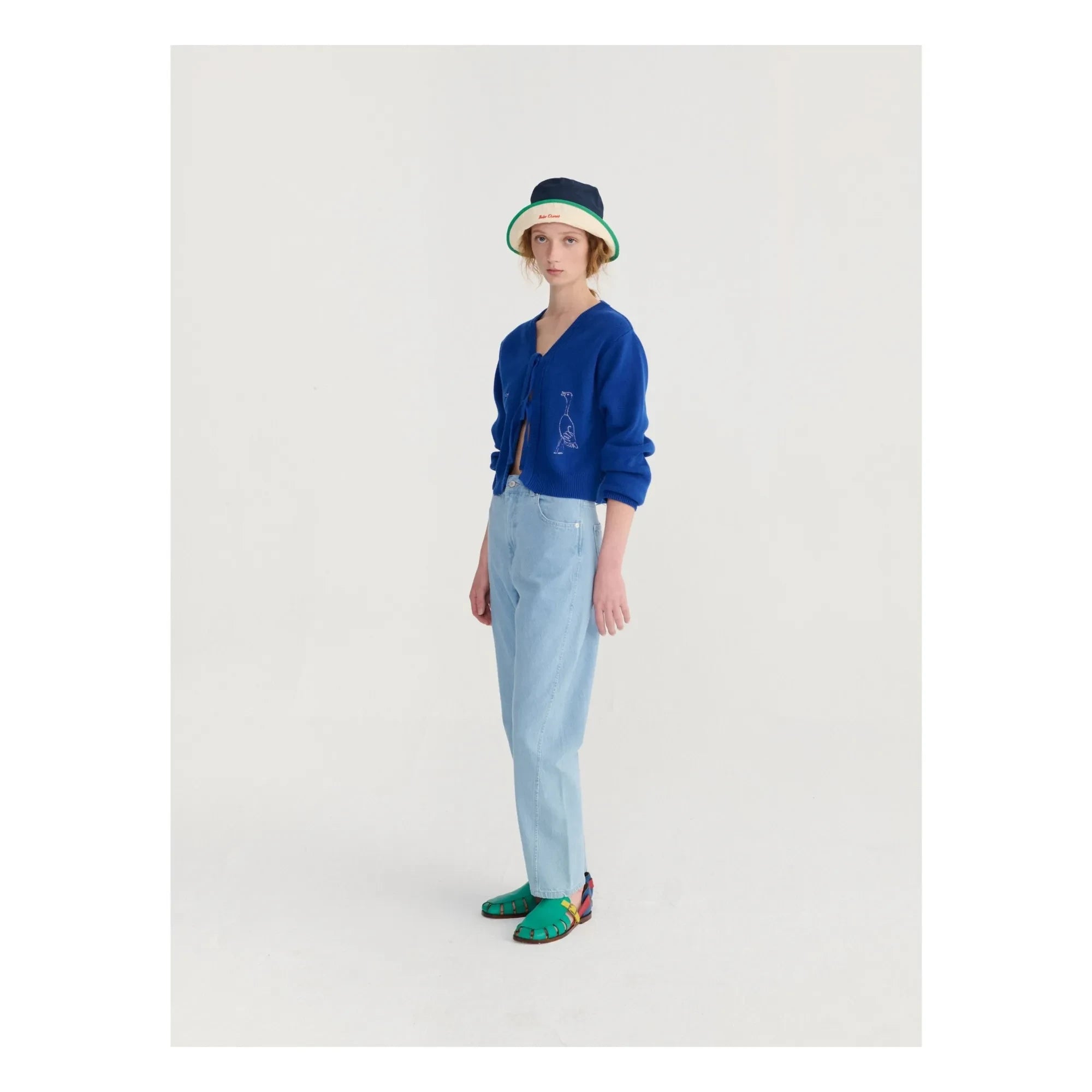 Bobo Choses - Gorra de algodón reciclado con bloques de color | Azul