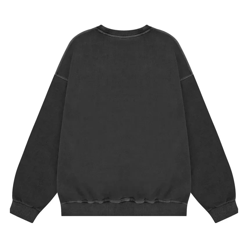 Kappy - Pigment Baskılı Pamuklu Sweatshirt | Koyu Gri