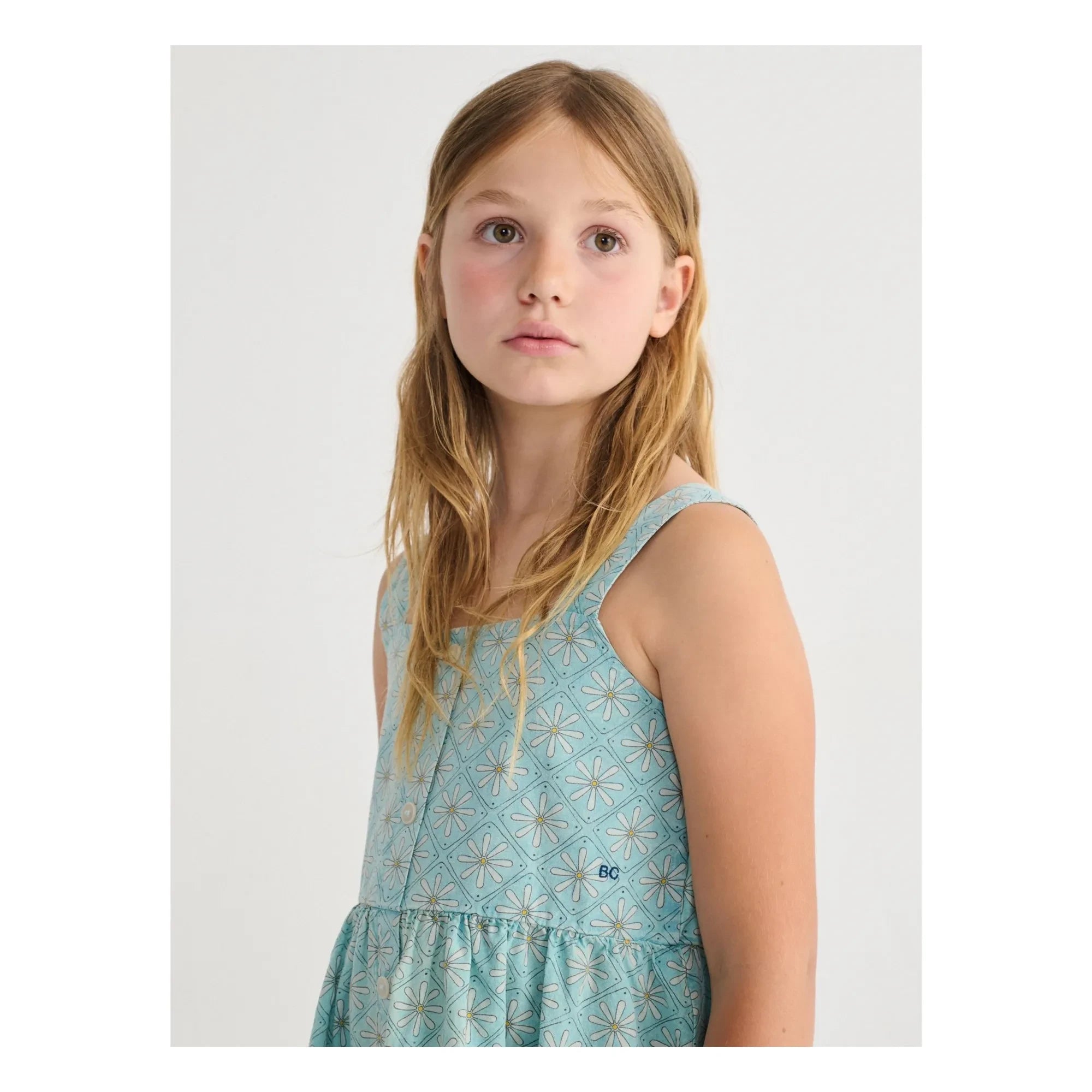 Bobo Choses - Vestido de algodón orgánico con margaritas | Azul claro