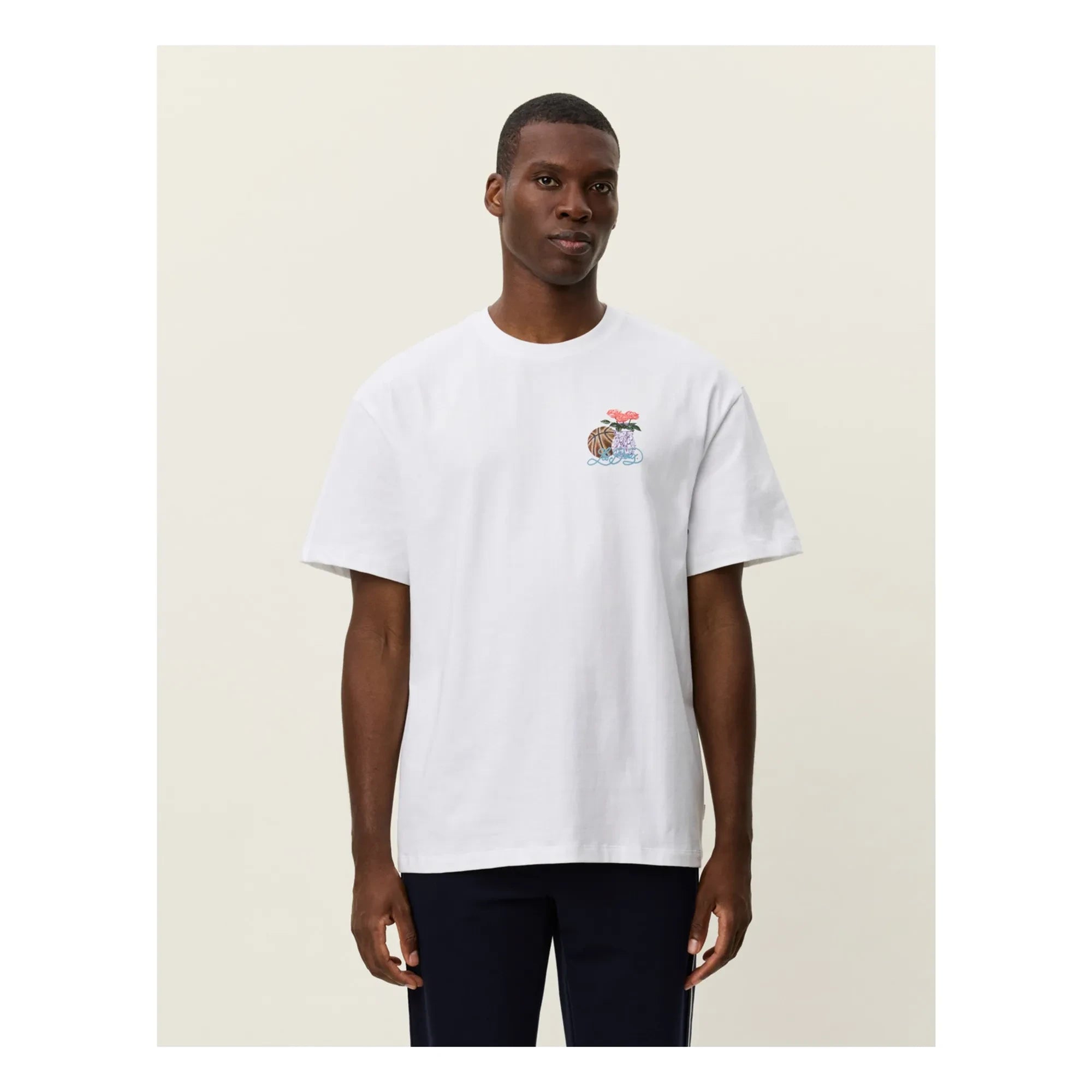 Les Deux - Camiseta de cuello redondo Cole de algodón orgánico | Marrón