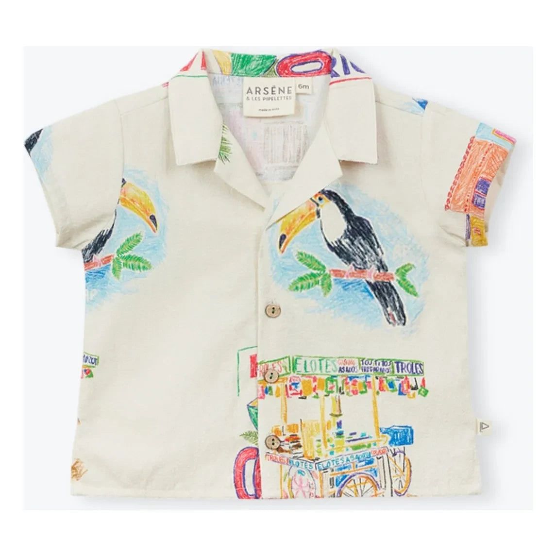 Arsène et Les Pipelettes - Camisa de sarga Toucan | Crudo