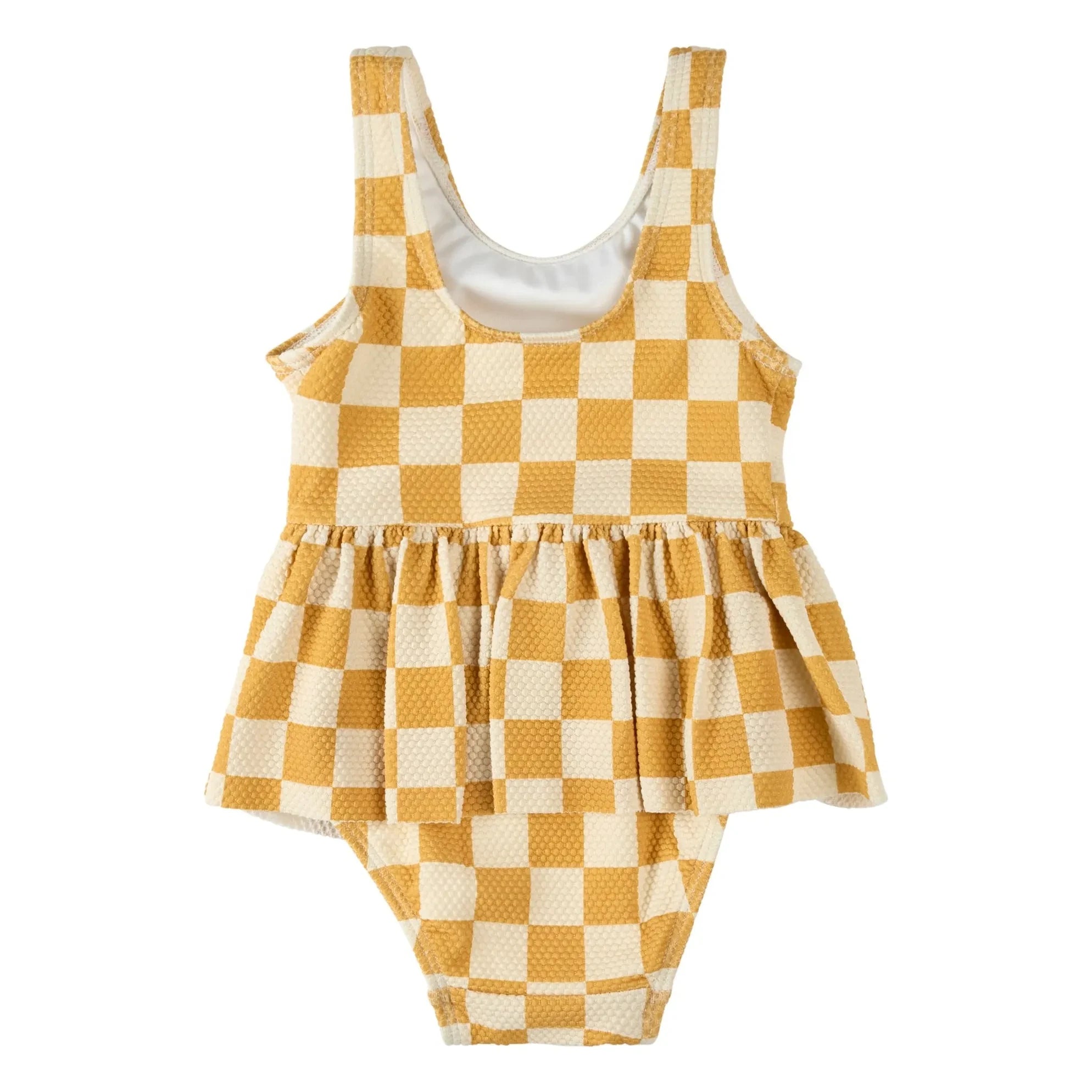 Petit Lem - Traje de baño de una pieza con textura de fibra reciclada | Amarillo