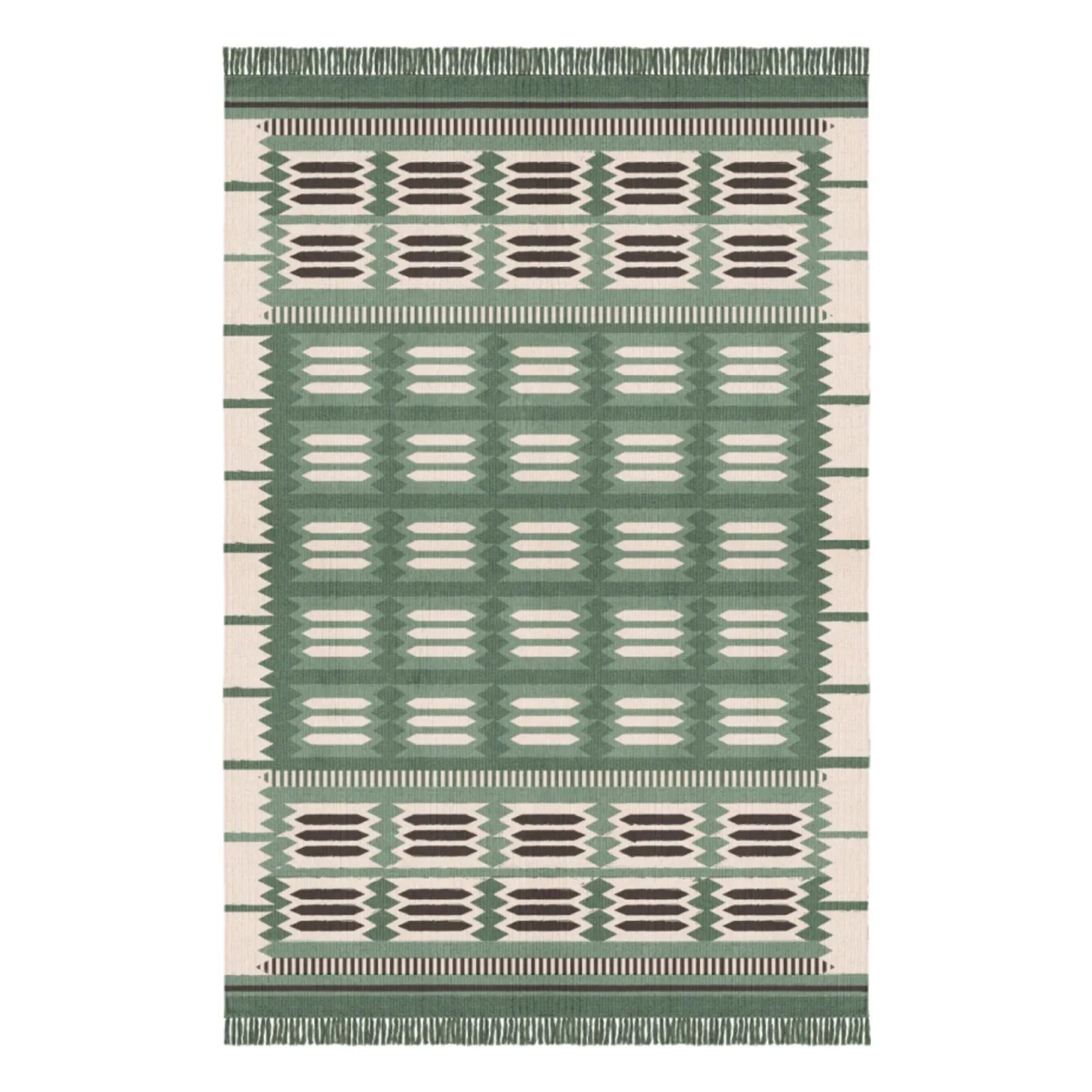 Layered - Alfombra de lana Röllakan Hilma | Verde