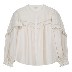 Louise Misha - Blusa Noelianne Popelín de Algodón Orgánico - Colección Mujer | Crema