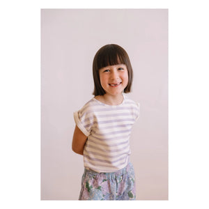 Studio Bohème - Camiseta de Algodón Orgánico a Rayas Bama | Lavanda