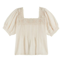 Emile et Ida - Blusa floral de croché de algodón | Crema