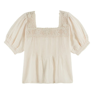 Emile et Ida - Blusa floral de croché de algodón | Crema