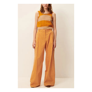 Sessùn - Pantalones de algodón a rayas Provencia | Naranja