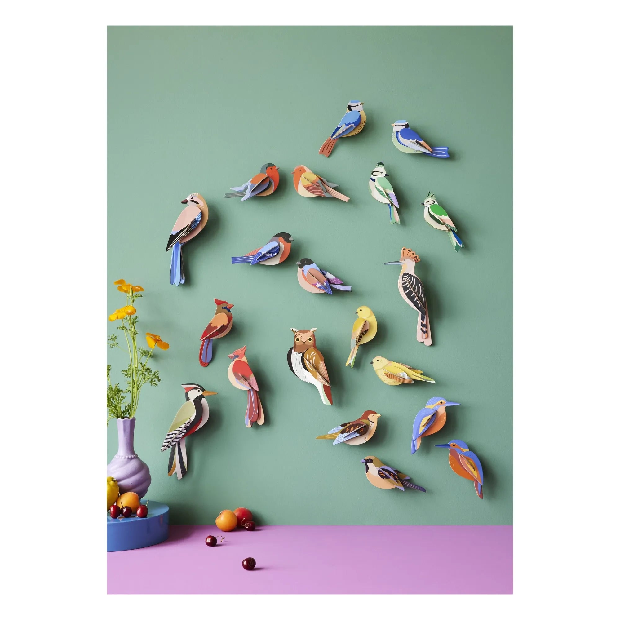 Studio Roof - Adornos de pared Cardenales - Set de 2 | Rojo