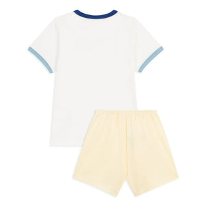 Petit Bateau - Pantalones cortos de pijama Ocean de algodón orgánico | Blanco