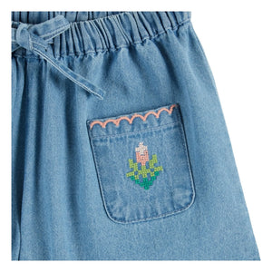 Emile et Ida - Pantalones cortos vaqueros bordados | Azul