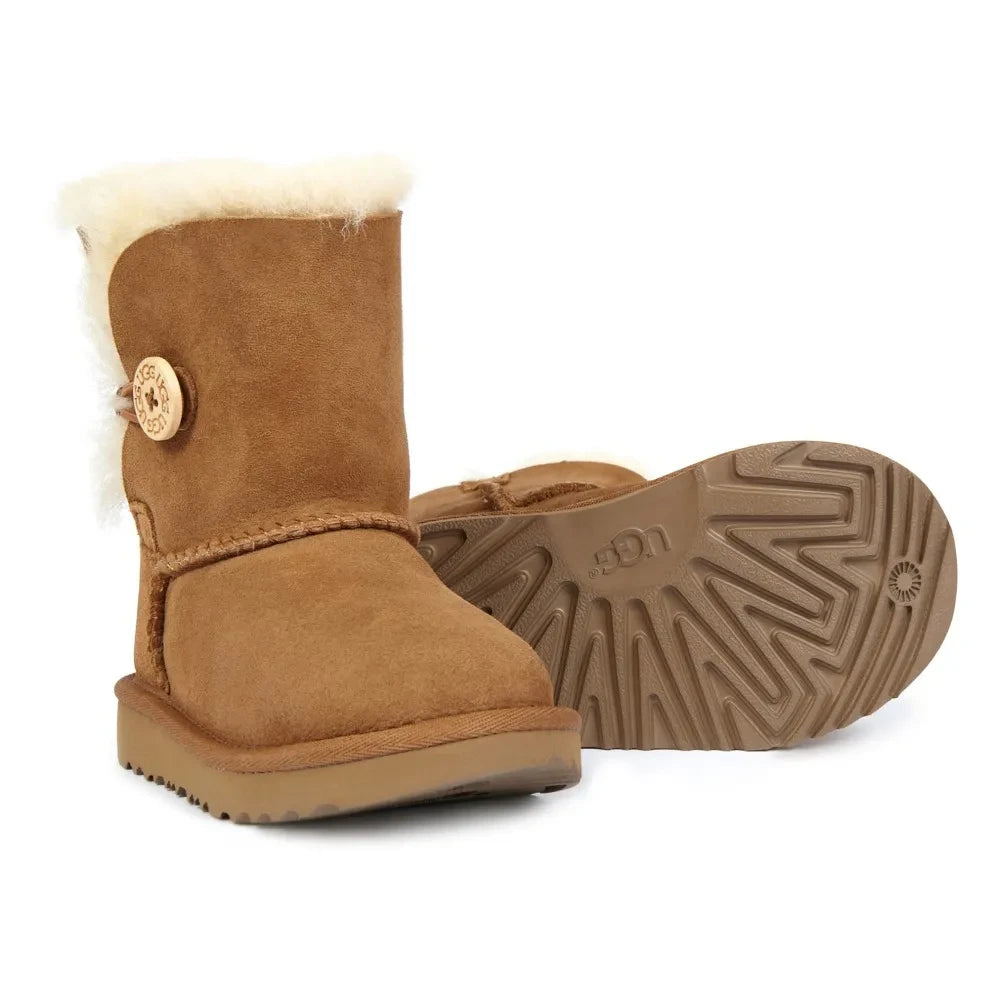 UGG - Botas de ante forradas de piel Bailey Button II | Camel