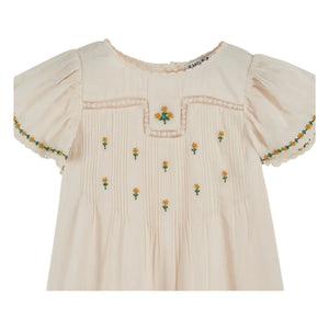 Emile et Ida - Vestido con bordado floral | Crema