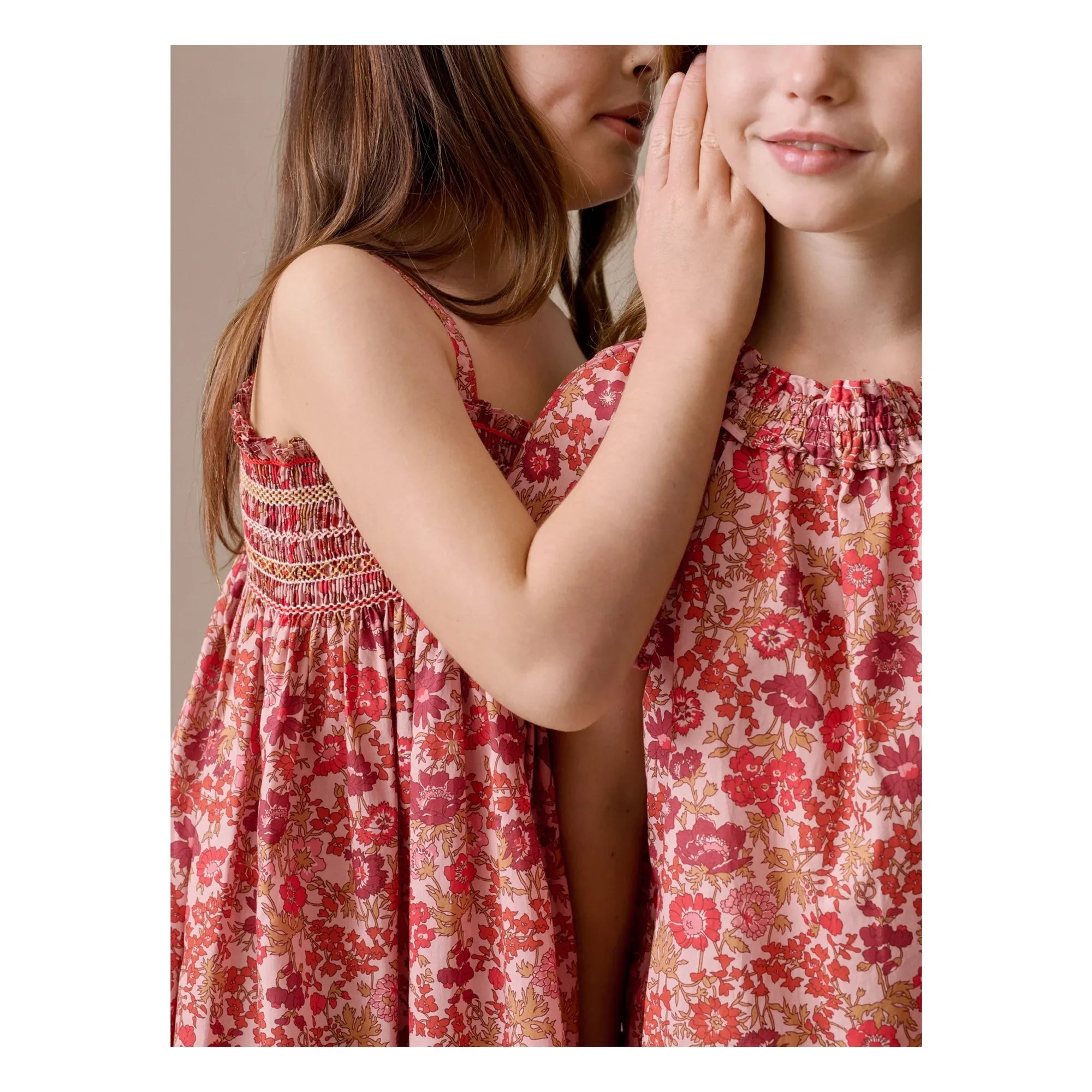 Bonpoint - Blusa de algodón orgánico Goldia Fleurie | Rosa empolvado